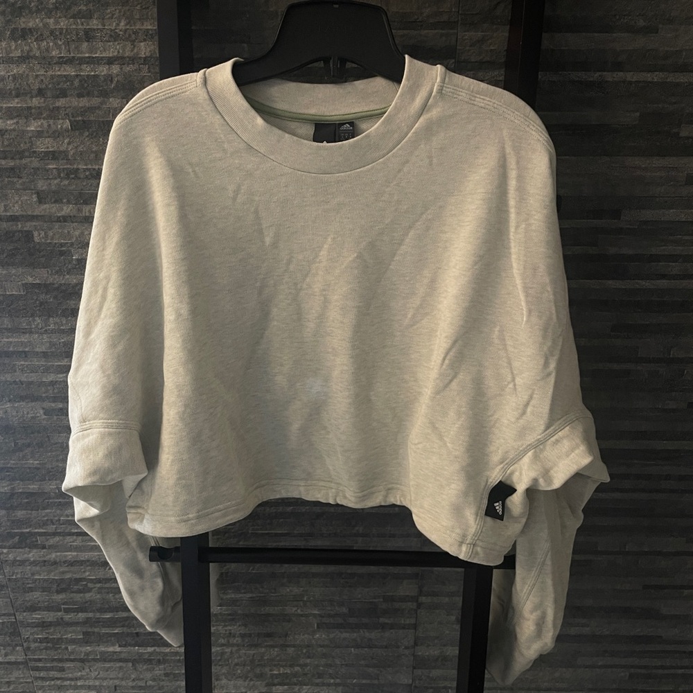 Adidas US size medium light grey cropped sweatshirt
